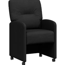 vidaXL Eetkamerstoelen met Wieltjes 2 st Stof Zwart 57 x 67 x 95 cm