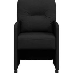 vidaXL Eetkamerstoelen met Wieltjes 2 st Stof Zwart 57 x 67 x 95 cm