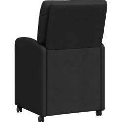vidaXL Eetkamerstoelen met Wieltjes 2 st Stof Zwart 57 x 67 x 95 cm