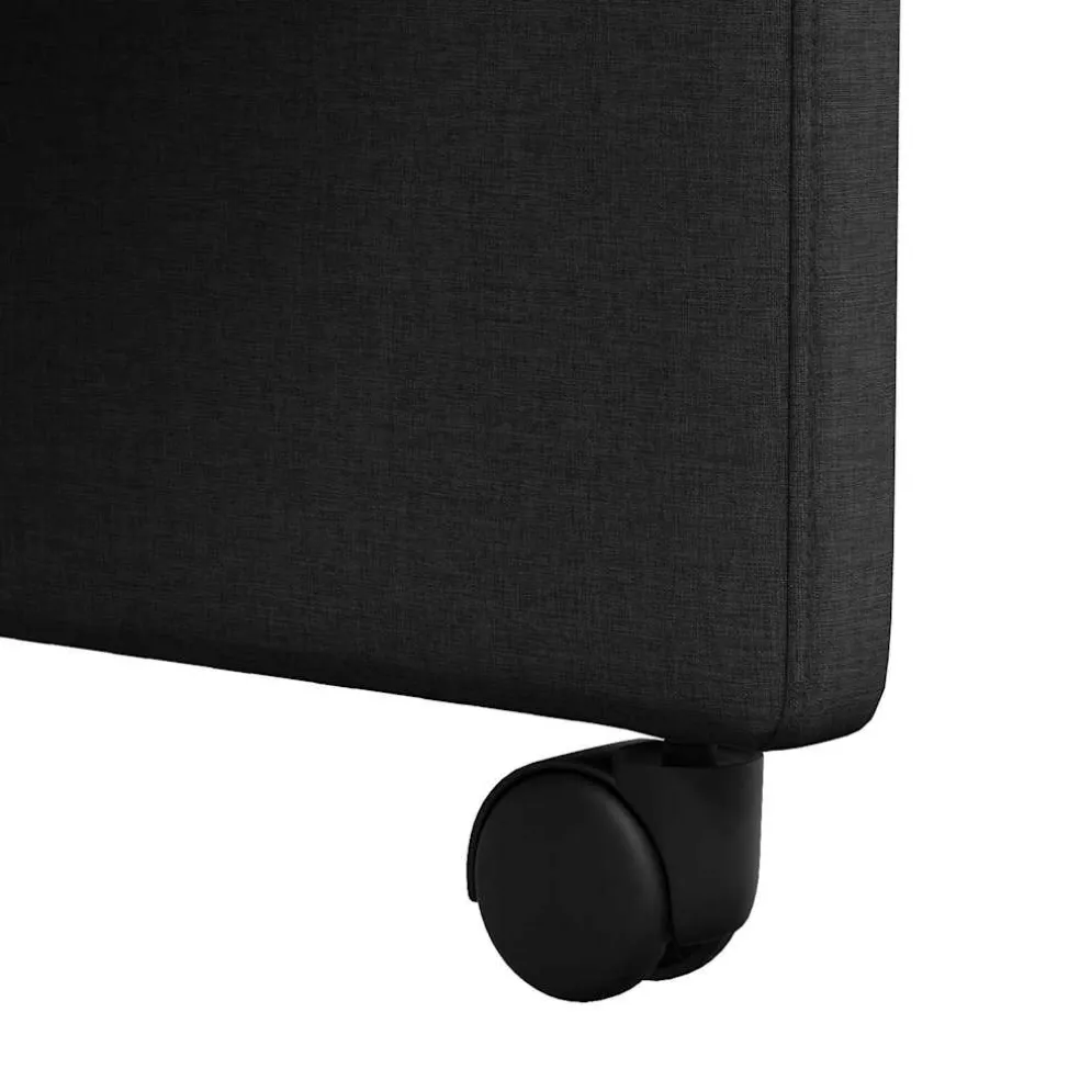vidaXL Eetkamerstoelen met Wieltjes 2 st Stof Zwart 57 x 67 x 95 cm