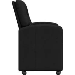 vidaXL Eetkamerstoelen met Wieltjes 2 st Stof Zwart 57 x 67 x 95 cm