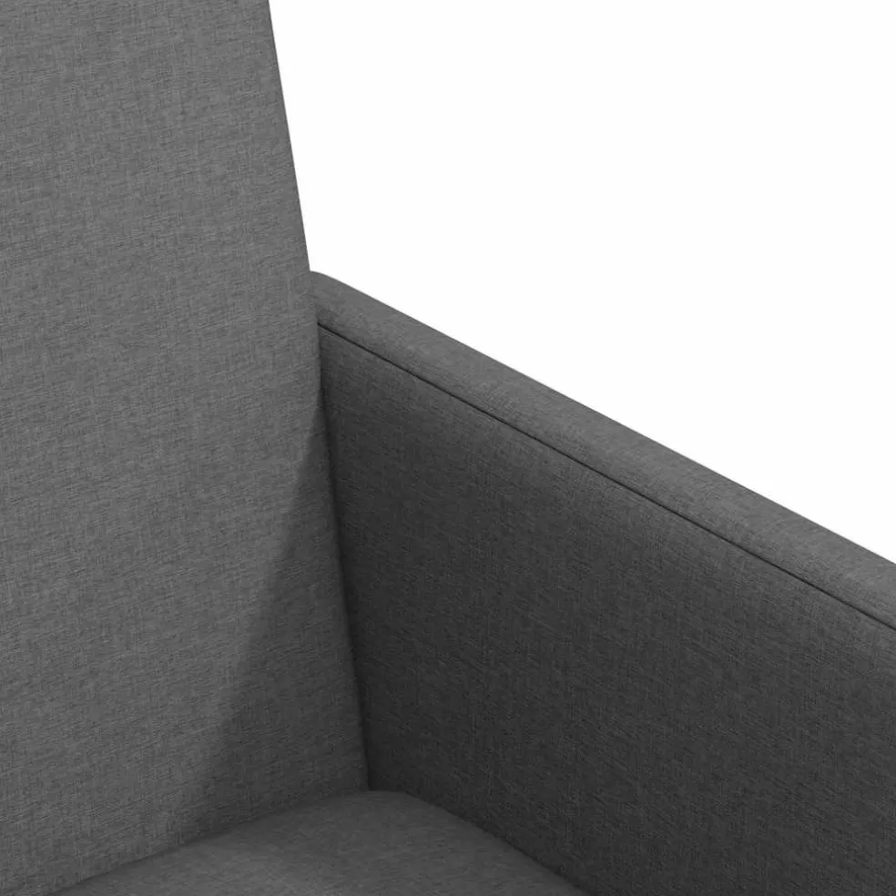 vidaXL Eetkamerstoelen met Wieltjes 2 st Stof Donkergrijs