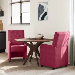 vidaXL Eetkamerstoelen met Wieltjes 2 st Fluweel Lichtgrijs