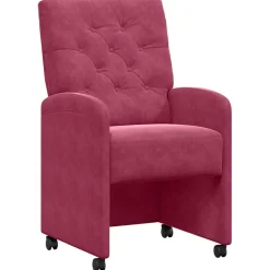 vidaXL Eetkamerstoelen met Wieltjes 2 st Fluweel Lichtgrijs