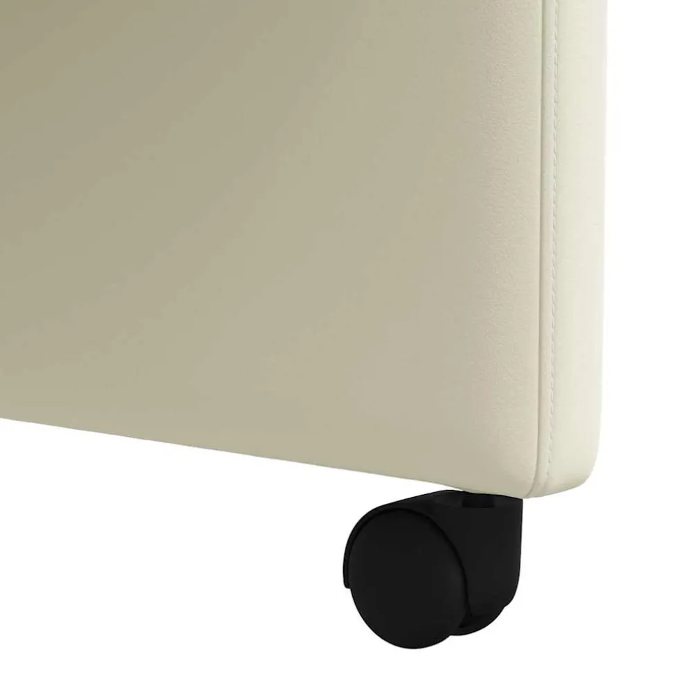 vidaXL Eetkamerstoelen met Wieltjes 2 st Kunstleer Crème