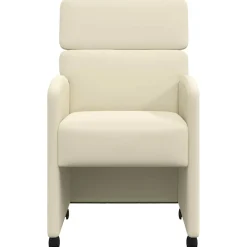 vidaXL Eetkamerstoelen met Wieltjes 2 st Kunstleer Crème