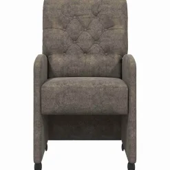vidaXL Eetkamerstoelen met Wieltjes 2 st Nep Suede Leer Donkergrijs