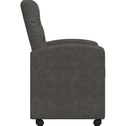 vidaXL Eetkamerstoelen met Wieltjes 2 st Kunstleer Zwart