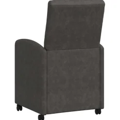vidaXL Eetkamerstoelen met Wieltjes 2 st Kunstleer Zwart