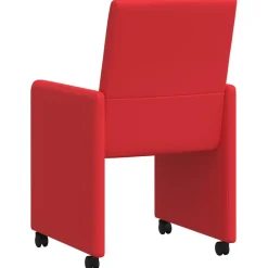 vidaXL Eetkamerstoelen met Wieltjes 2 st Kunstleer Rood