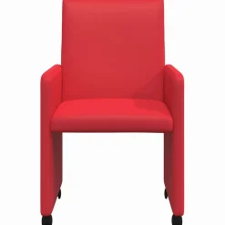 vidaXL Eetkamerstoelen met Wieltjes 2 st Kunstleer Rood