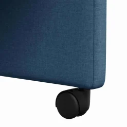 vidaXL Eetkamerstoelen met Wieltjes 2 st Stof Blauw 57 x 66 x 94 cm