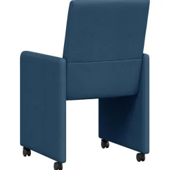 vidaXL Eetkamerstoelen met Wieltjes 2 st Stof Blauw 57 x 66 x 94 cm