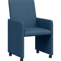 vidaXL Eetkamerstoelen met Wieltjes 2 st Stof Blauw 57 x 66 x 94 cm