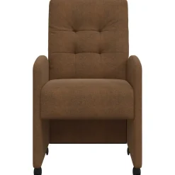 vidaXL Eetkamerstoelen met Wieltjes 2 st Faux suede leer Bruin