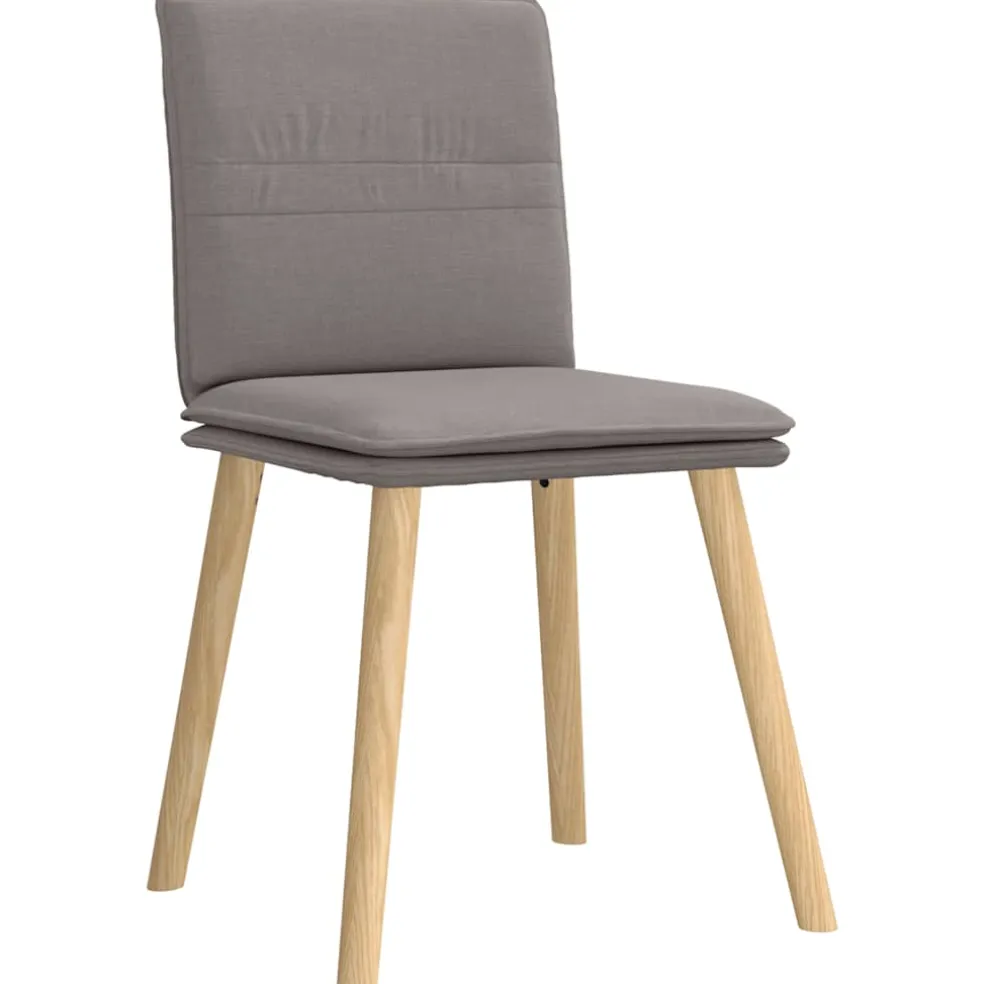 vidaXL Eetkamerstoelen 4 st draaibaar stof taupe