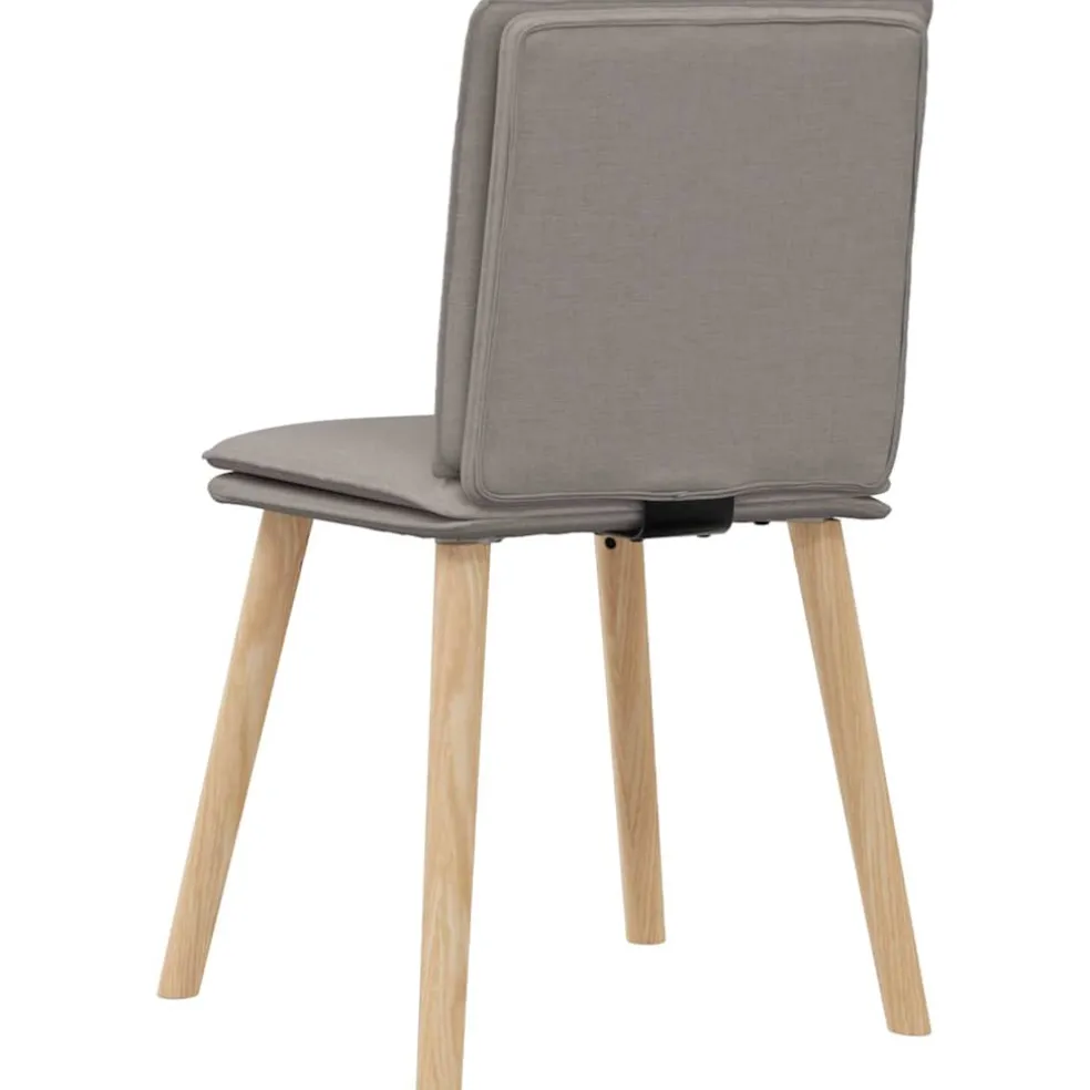 vidaXL Eetkamerstoelen 4 st draaibaar stof taupe