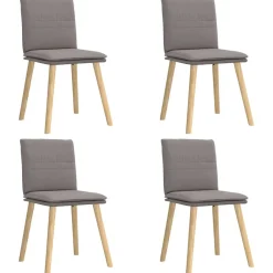 vidaXL Eetkamerstoelen 4 st draaibaar stof taupe