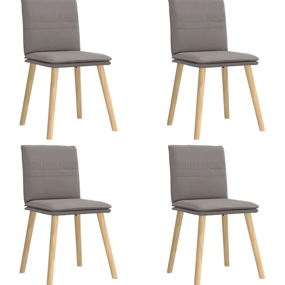 vidaXL Eetkamerstoelen 4 st draaibaar stof taupe