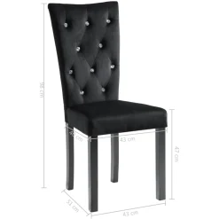 vidaXL Eetkamerstoelen 2 st fluweel zwart