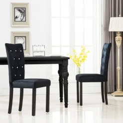 vidaXL Eetkamerstoelen 2 st fluweel zwart