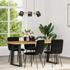 vidaXL Eetkamerstoelen 4 st fluweel zwart