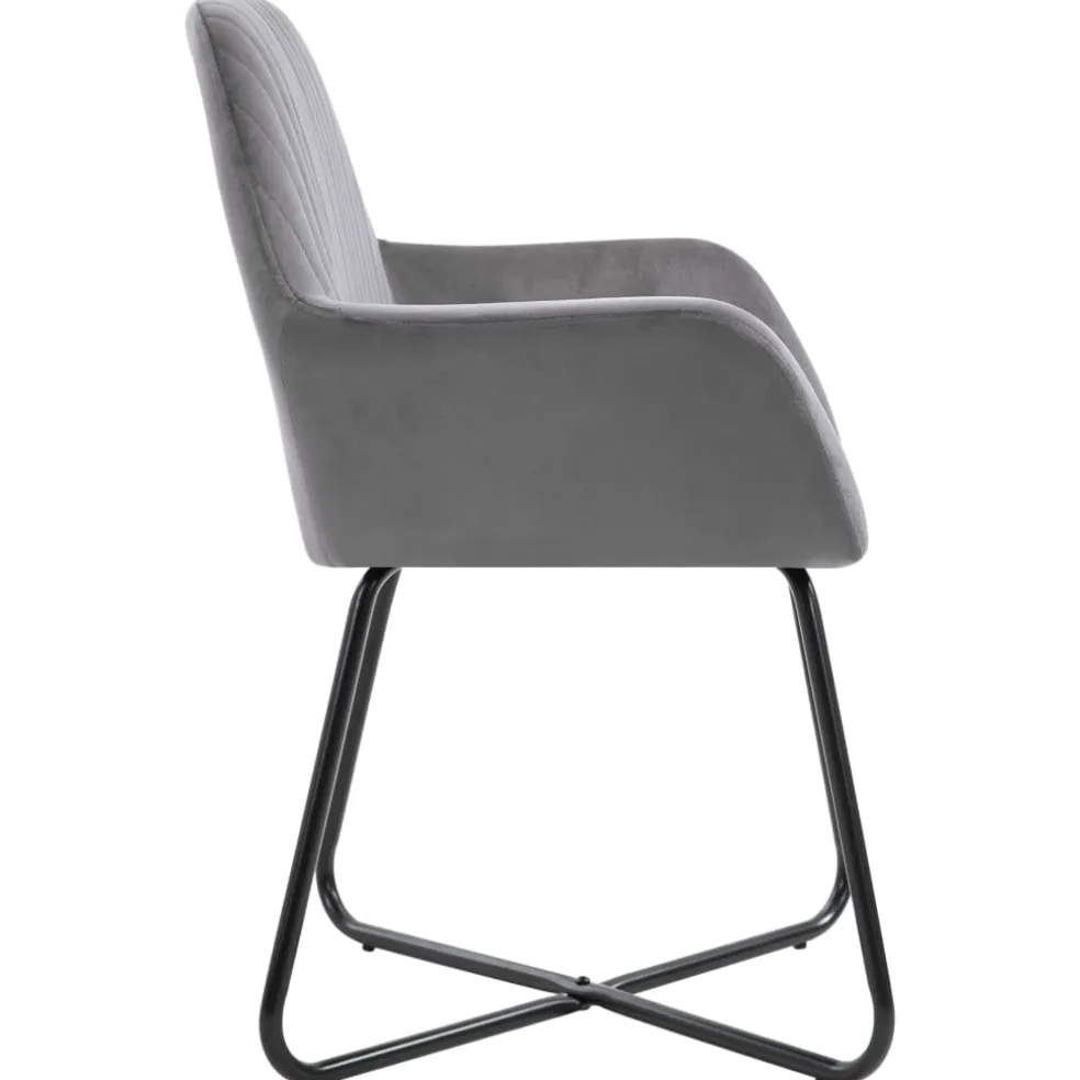 vidaXL Eetkamerstoelen 2 st fluweel grijs