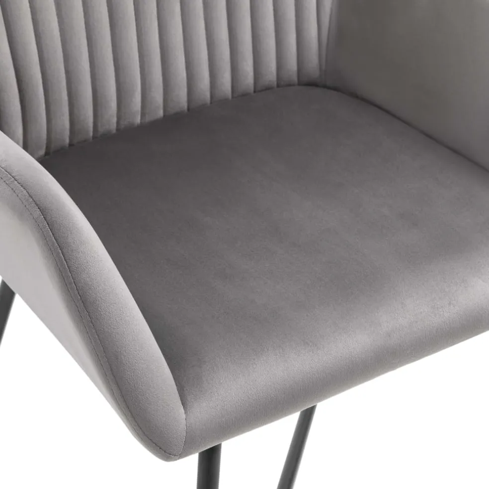 vidaXL Eetkamerstoelen 2 st fluweel grijs