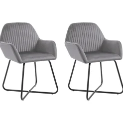 vidaXL Eetkamerstoelen 2 st fluweel grijs