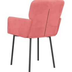 vidaXL Eetkamerstoelen 2 st fluweel roze