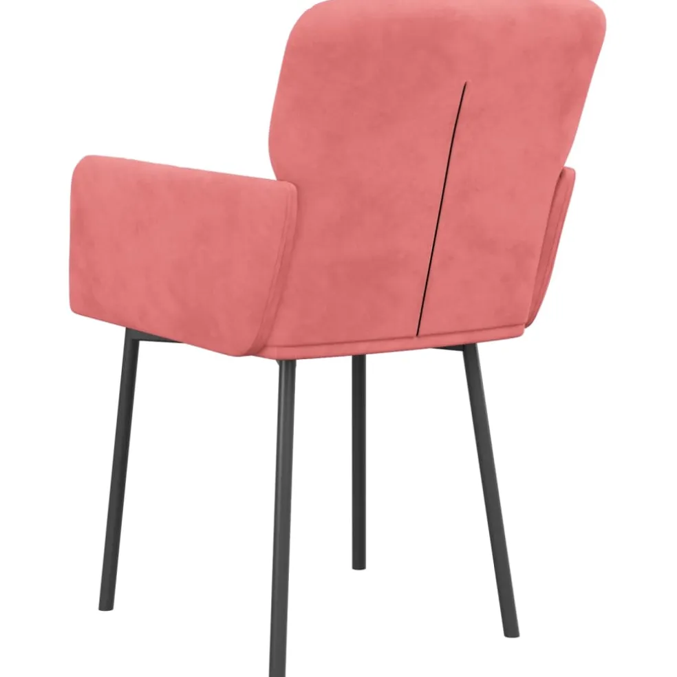 vidaXL Eetkamerstoelen 2 st fluweel roze