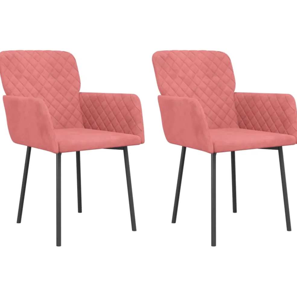 vidaXL Eetkamerstoelen 2 st fluweel roze