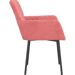 vidaXL Eetkamerstoelen 2 st fluweel roze
