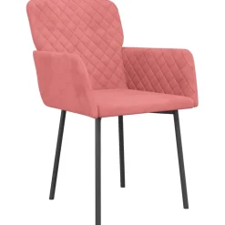 vidaXL Eetkamerstoelen 2 st fluweel roze