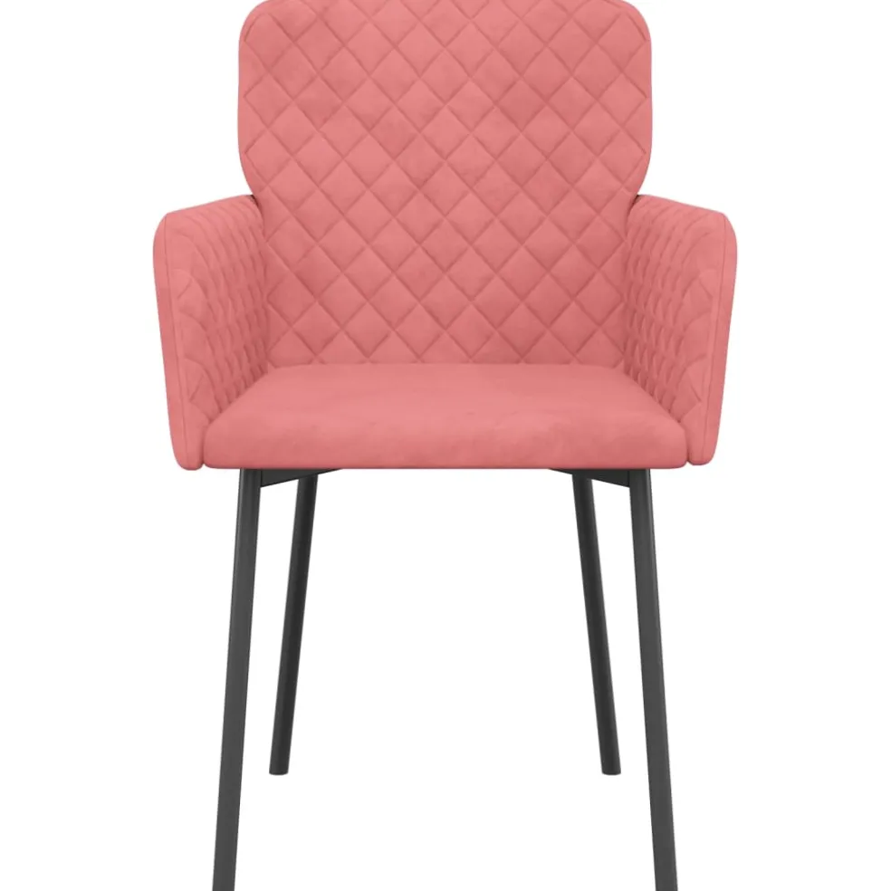 vidaXL Eetkamerstoelen 2 st fluweel roze
