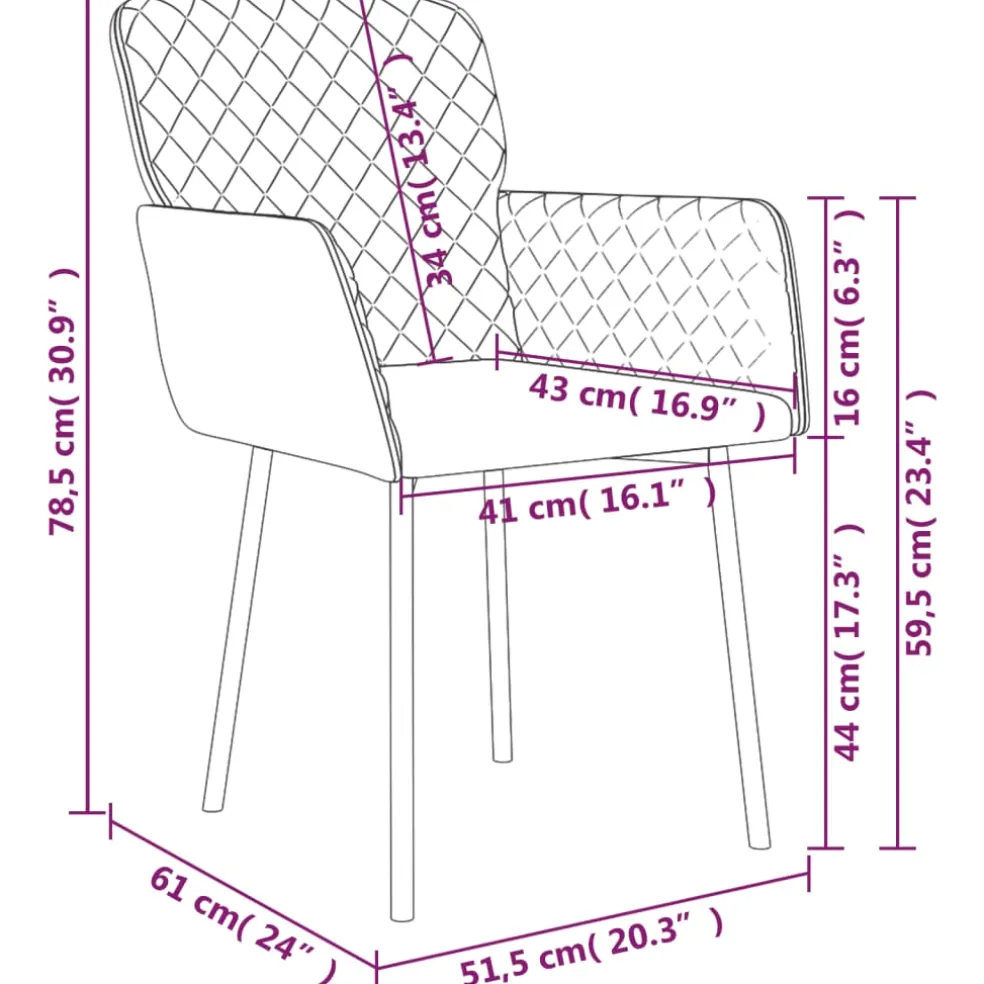 vidaXL Eetkamerstoelen 2 st fluweel roze