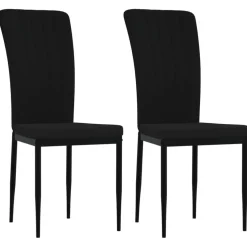 vidaXL Eetkamerstoelen 2 st fluweel zwart