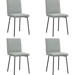 vidaXL Eetkamerstoelen 4 st fluweel lichtgrijs