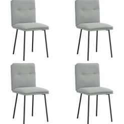 vidaXL Eetkamerstoelen 4 st fluweel lichtgrijs