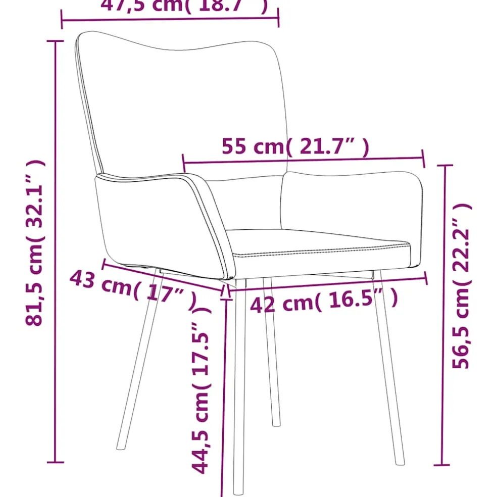 vidaXL Eetkamerstoelen 2 st fluweel geel