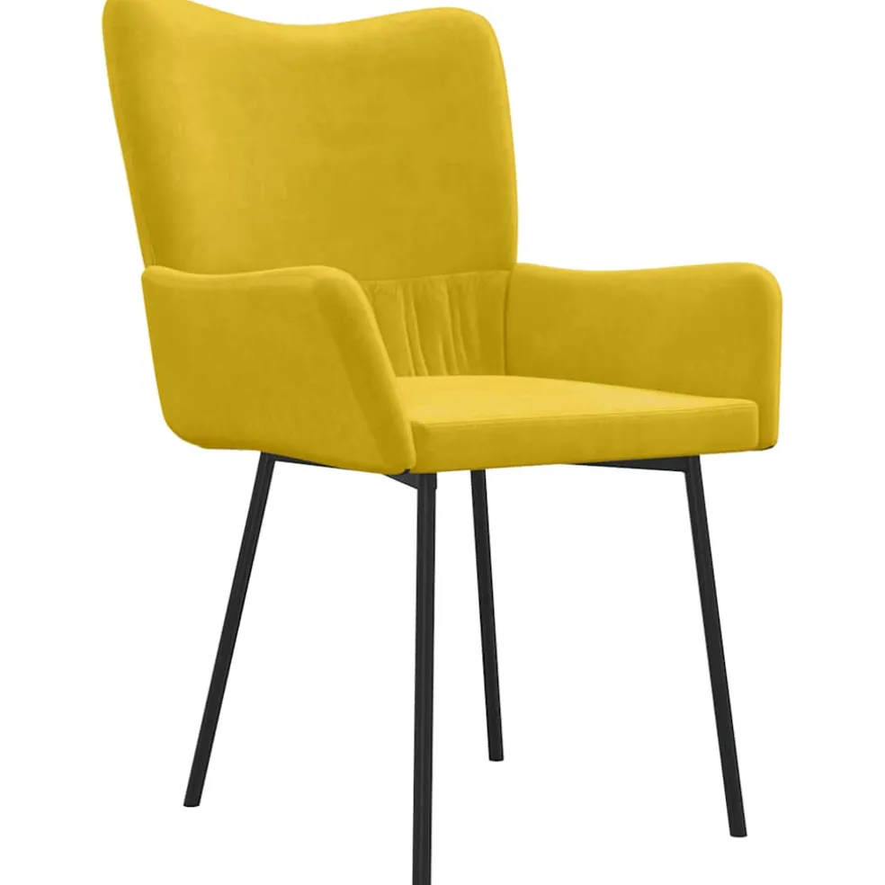 vidaXL Eetkamerstoelen 2 st fluweel geel