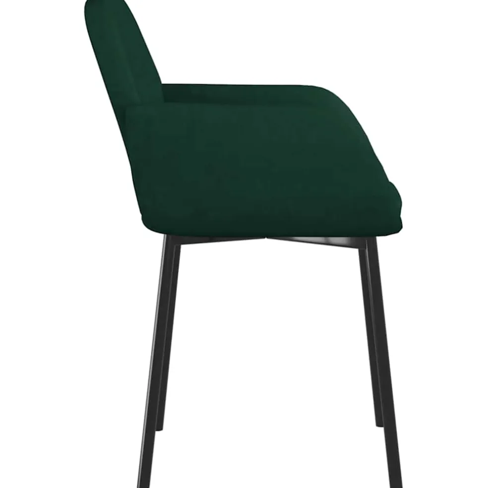 vidaXL Eetkamerstoelen 2 st fluweel donkergroen