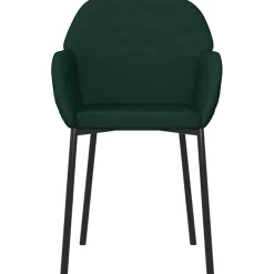 vidaXL Eetkamerstoelen 2 st fluweel donkergroen