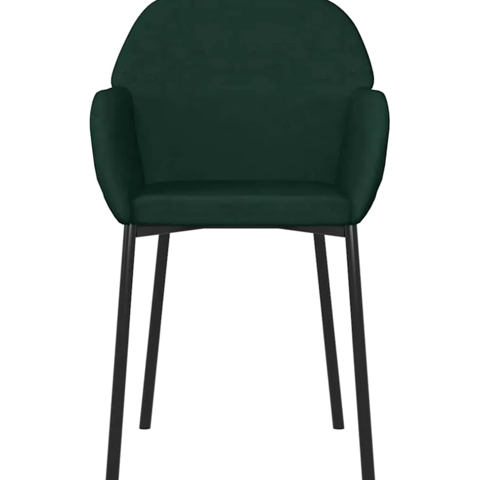 vidaXL Eetkamerstoelen 2 st fluweel donkergroen
