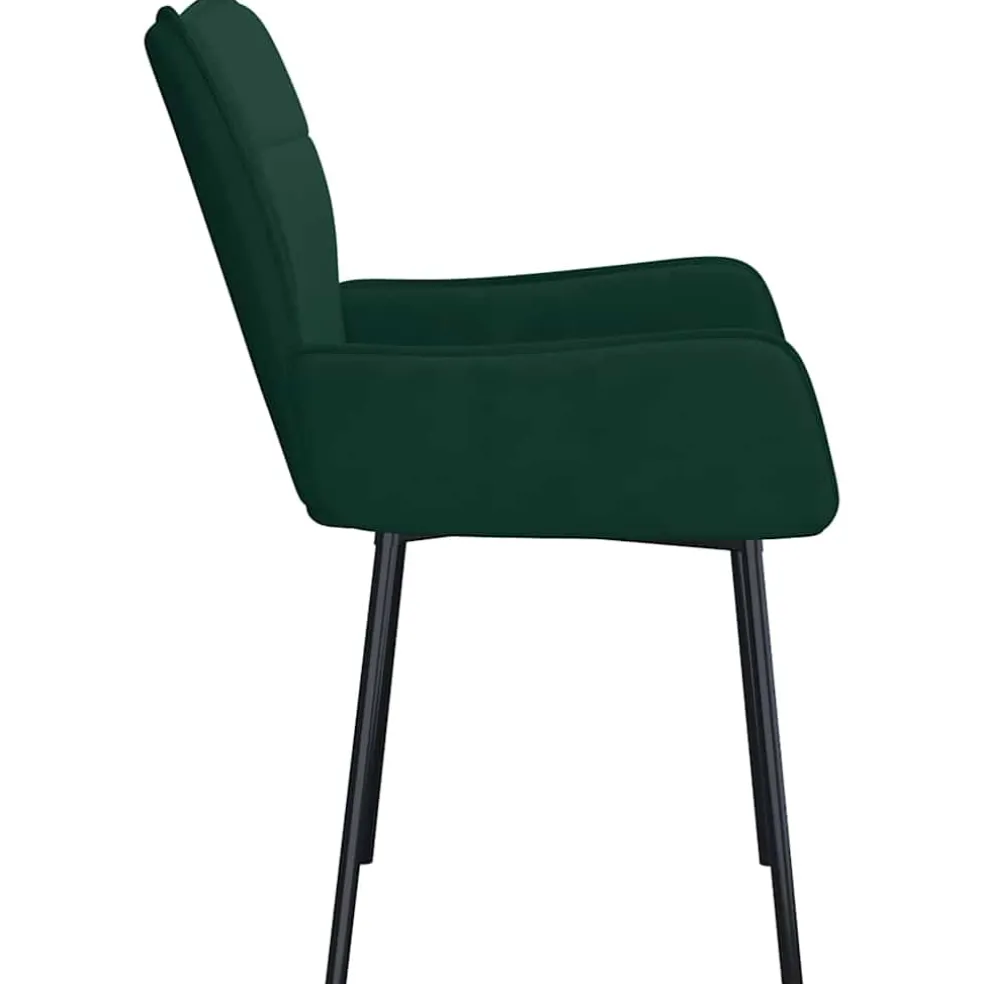 vidaXL Eetkamerstoelen 2 st fluweel donkergroen