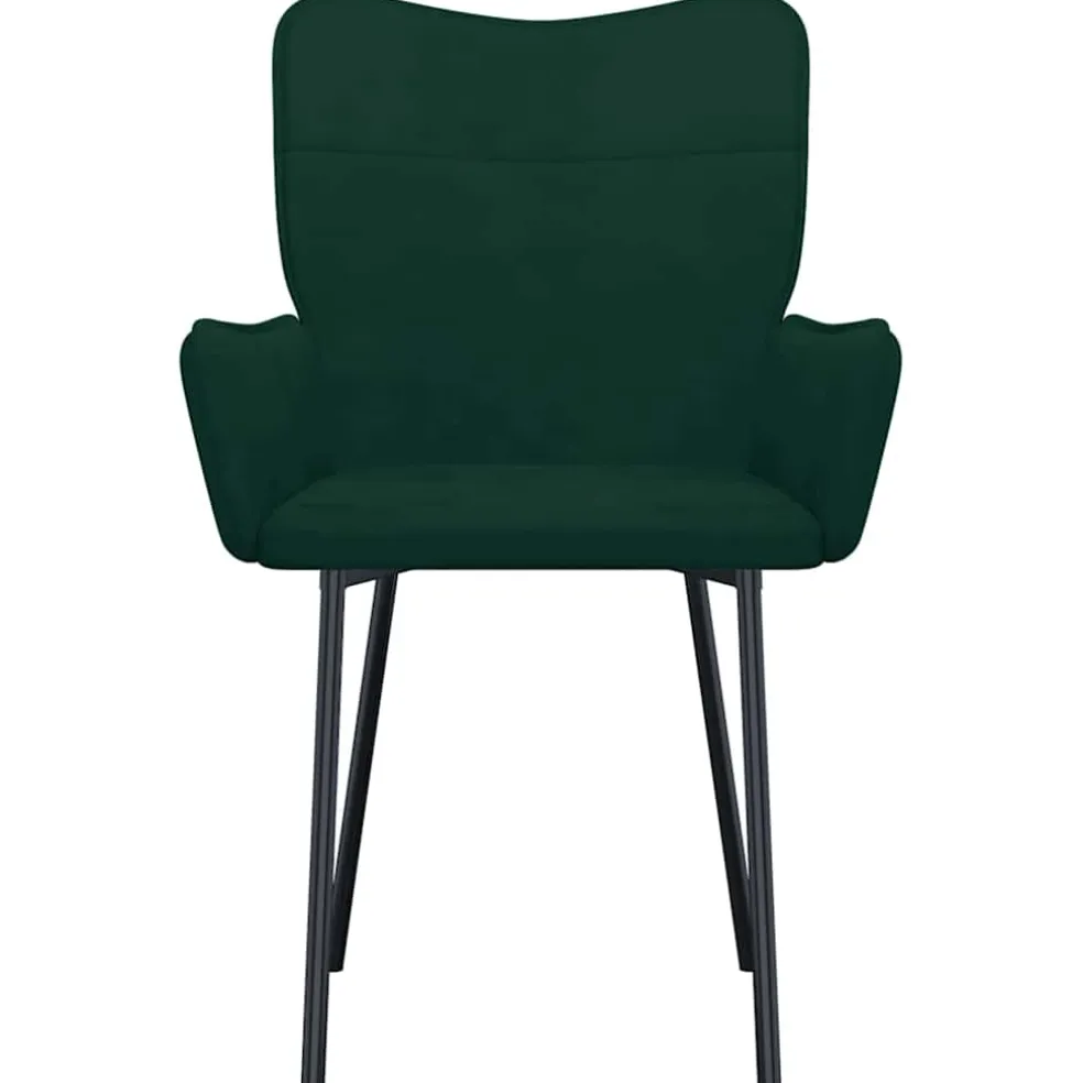 vidaXL Eetkamerstoelen 2 st fluweel donkergroen