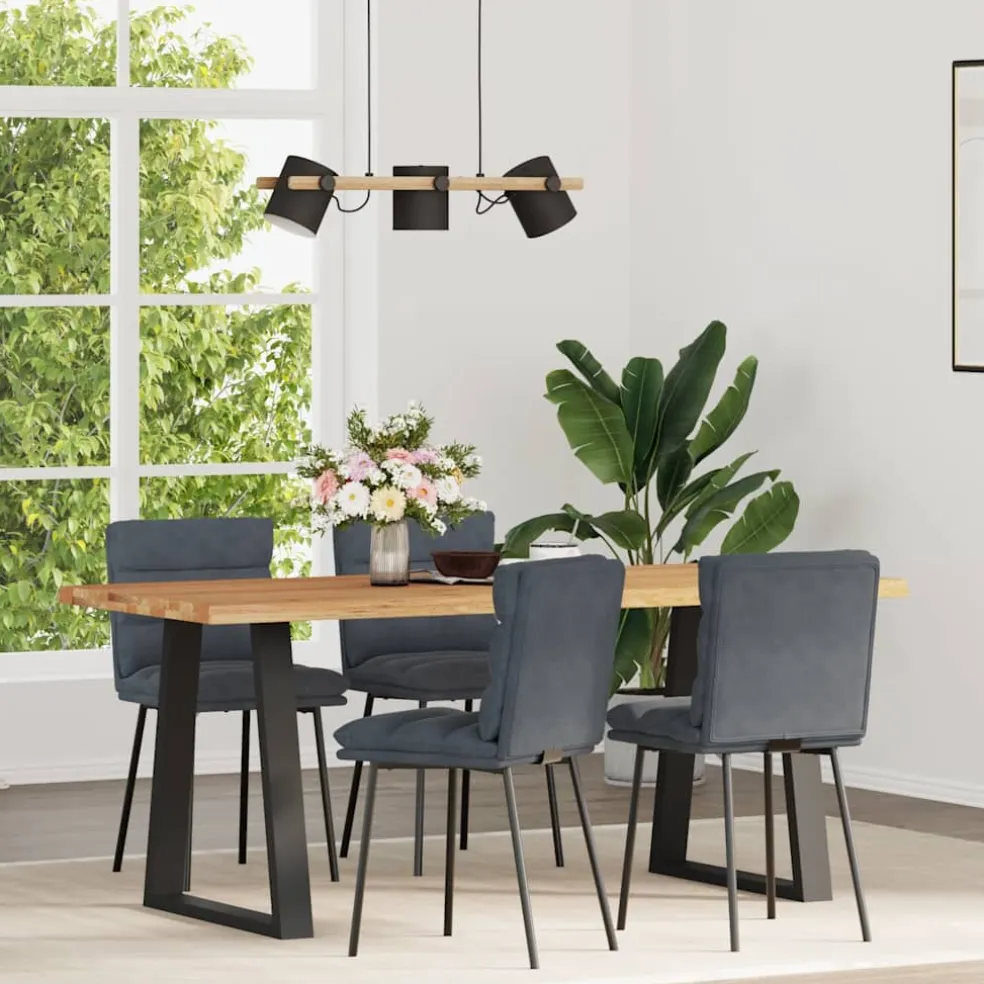 vidaXL Eetkamerstoelen 4 st fluweel donkergrijs