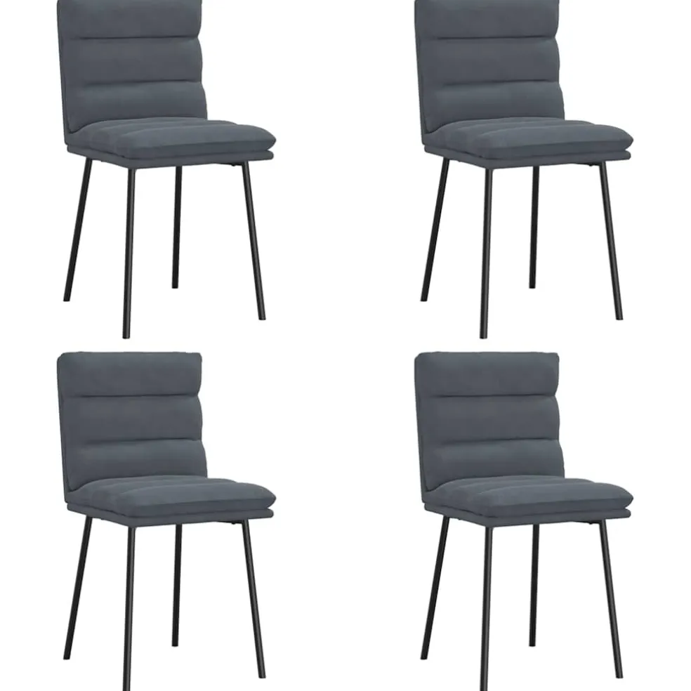 vidaXL Eetkamerstoelen 4 st fluweel donkergrijs