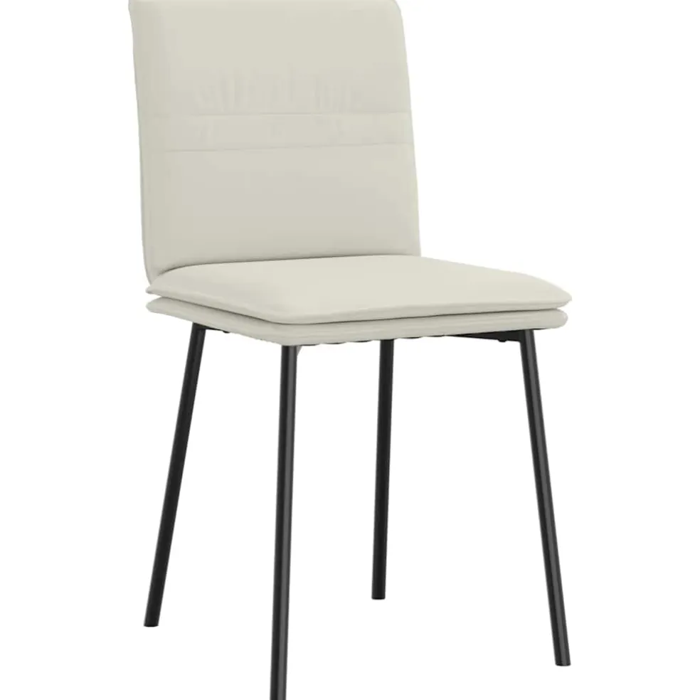 vidaXL Eetkamerstoelen 4 st fluweel crèmekleurig