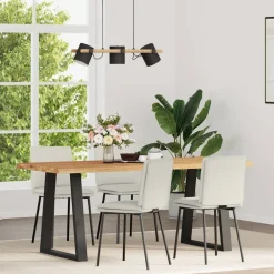 vidaXL Eetkamerstoelen 4 st fluweel crèmekleurig